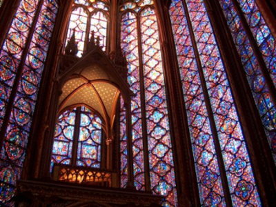 Medieval glass at Sainte-Chapelle, Paris.